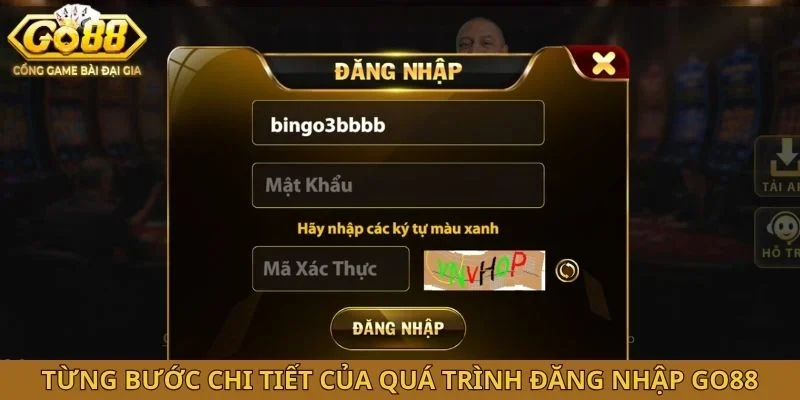 Từng bước chi tiết của quá trình đăng nhập GO88